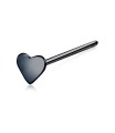 Solid Heart Silver Straight Nose Stud NSKA-601